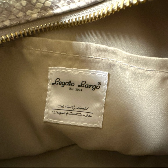 JAPAN Legato Largo Faux PU Leather Snake Python Gray Shoulder CrossBody Bag NWT - Picture 4 of 5